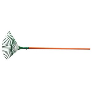 Round spade flower planting tool fallen leaf harrow steel wire harrow raking grass harrow wood handle stainless steel telescopic handle GHLT901122