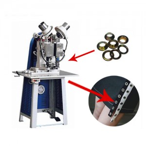 Bottom price China Double Head Punching Machine Automatic Electric Twin Head Eyeleting Punching Machine