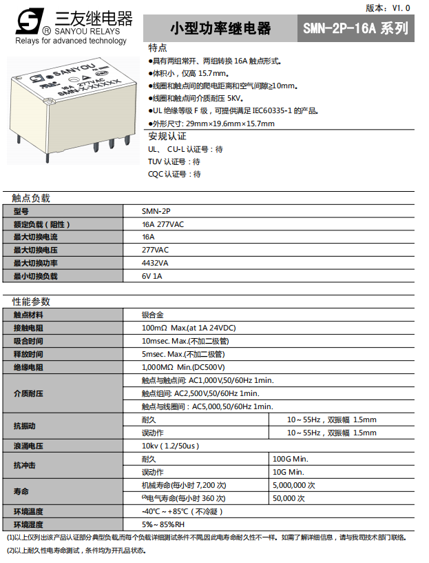 SMN-2P  General purpose power relay