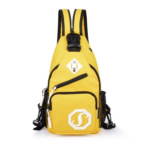 Outdoor sports chest bag, new fashion Oxford cloth chest bag, waterproof and wear-resistant young canvas straddle backpack model DL-X383