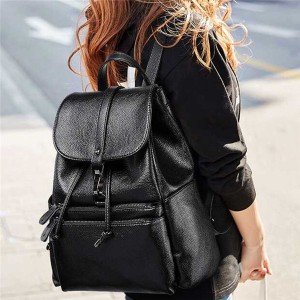 Women’s advanced sense Backpack New Fashion Leather Backpack leisure simple soft leather schoolbag model GHNSSJB007
