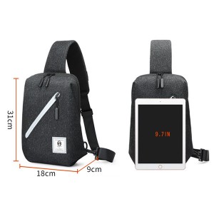 Outdoor sports chest bag, new fashion Oxford cloth chest bag, waterproof and wear-resistant young canvas straddle backpack model DL-X389