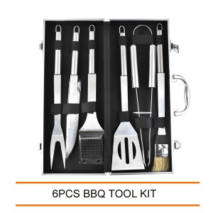 Hot Selling 6 PCS Aluminum Case Packing BBQ Tools