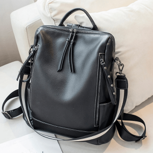 Women’s advanced sense Backpack New Fashion Leather Backpack leisure simple soft leather schoolbag model GHNSSJB020
