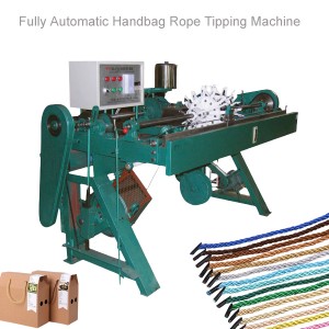 Fully automatic handbag rope tipping machine
