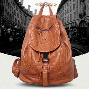 Women’s advanced sense Backpack New Fashion Leather Korean women’s casual simple soft leather backpack model dl-005