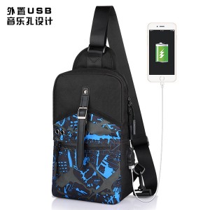 Outdoor sports chest bag, new fashion Oxford cloth chest bag, waterproof and wear-resistant young canvas straddle backpack model DL-X365