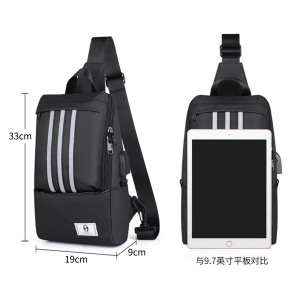 Outdoor sports chest bag, new fashion Oxford cloth chest bag, waterproof and wear-resistant young canvas straddle backpack model DL-X388