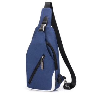 Outdoor sports chest bag, new fashion Oxford cloth chest bag, waterproof and wear-resistant young canvas straddle backpack model DL-X390