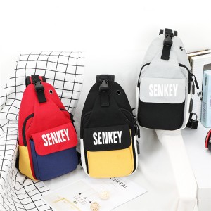 Outdoor sports chest bag, new fashion Oxford cloth chest bag, waterproof and wear-resistant young canvas straddle backpack model DL-X399