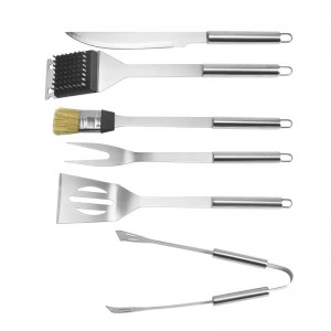 Factory Promotional Custom Logo Grill Set Heavy Duty BBQ Accessories Spatula, Fork BBQ Tongs Stainless Steel Grill Tools