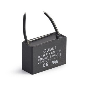 OEM/ODM Supplier Pinge Capacitor Original Manufacturer Cbb61 4UF 450VAC Fan Motor Capacitor